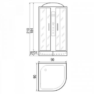 Душевая кабина RIVER DUNAY DUNAY 90/26 МТ